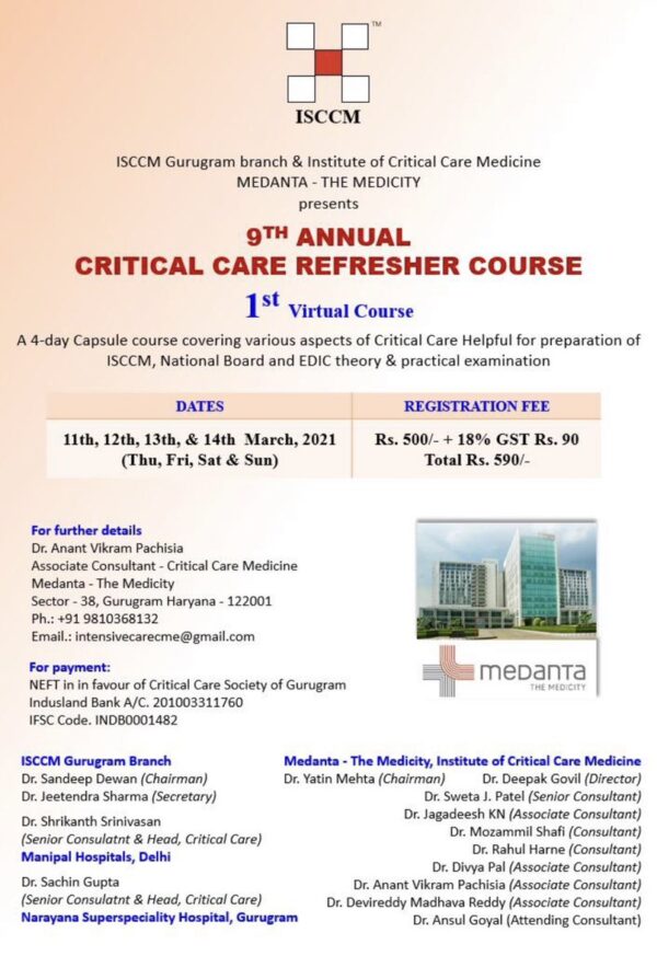 9th Annual Critical Care Refresher Course 2021 (CME VIDEOS)