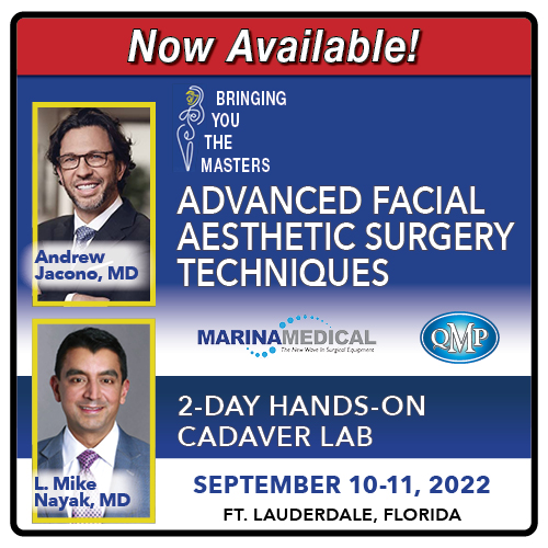 QMP BYTM 4 : Advanced Facial Aesthetic Surgery Techniques Video Series (Videos) Including L. Mike Nayak , MD And Andrew Jacono , MD In This Video Series , Master Surgeons Andrew Jacono , MD And L. Mike Nayak, MD, Provide Two Days Of Livestreamed Didactic Lectures, Cadaveric Dissection Training And Advanced Procedures For Cosmetic Surgery. These Knowledgeable Surgeons Give In-Depth Lectures That Walk Viewers Through Each Step Of The Process And Offer Advice On How To Get The Greatest Outcomes Without Running Into Problems. This Is Your Second Chance To Study From The Masters In The Comfort Of Your Own Home If You Were Unable To Attend The Fantastic Educational Event During The Live Broadcast! For Two Months, The Raw Livestream Will Be Accessible. We Will Create A Polished Version Of The Footage From The Various Cameras Utilised To Record The Event At That Period. After This Is Finished, The Updated Version Will Be Made Available And Take The Place Of The Original Raw Livestream Footage. This Content Is Not Going To Expire. Topics Covered * Face Lift * Neck Lift * Brow Lift Faculty Andrew Jacono, MD L. Mike Nayak, MD Program Welcome And Opening Comments Andrew Jacono, MD & L. Mike Nayak, MD Lecture: Face Lift And Neck Lift: Lessons Learned Over Nearly 20 Years L. Mike Nayak, MD Lecture: Extended Deep Plane Face Lift And Neck Lift: Indications , Technique , Longevity And Risks Andrew Jacono, MD Demo: Cadaver Face Lift: Incision Design, Lateral Skin Flap Elevation, Deep Plane Entry, Deep Plane Elevation, Ligament Release, Muscle/Skin Flap Vectoring, Tailoring And Inset Andrew Jacono, MD Lecture: Minimal Incision, Nonendoscopic Brow Lift: My Two Favorite Approaches L. Mike Nayak, MD Lecture: Executing Endoscopic And Open Brow Lift To Prevent Your Patients From Looking “Brow Lifted” Andrew Jacono, MD Demo: Cadaver Brow Lift Andrew Jacono, MD (Subperiosteal/Subgaleal) L. Mike Nayak, MD (Gliding) Brow Lift Q&A Lecture: Neck-Lift Toolbox L. Mike Nayak, MD Lecture: A Novel Lateral Platysma Hammock And Subtotal Platysma Transection For More Durable Neck Lifting Andrew Jacono, MD Demo: Cadaver Neck Lift L. Mike Nayak, MD (Flap Undermining, Platysma Elevation, Deep Fat Debulking, Digastric Management, Submandibular Gland Debulking, And Platysmaplasty) Andrew Jacono, MD (Lateral Platysma Hammock And Subtotal Platysma Transection) Lecture: Lip Lift Andrew Jacono, MD Demo: Cadaver Lip Lift Andrew Jacono, MD Lip Lift Q&A Final Thoughts, Adjournment And Farewell Available In HD Streaming Format. Two Days Of Cadaver Dissection, Lecture, Presentation, Q&A Videos. January 2023