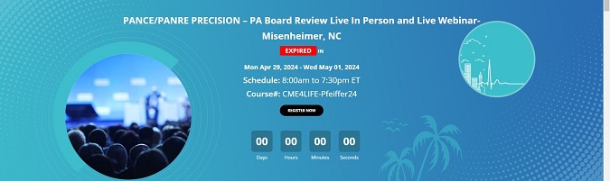 PANCE/PANRE PRECISION – PA Board Review Live Webinar – Misenheimer April 2024 (Videos + Audios + Slides)