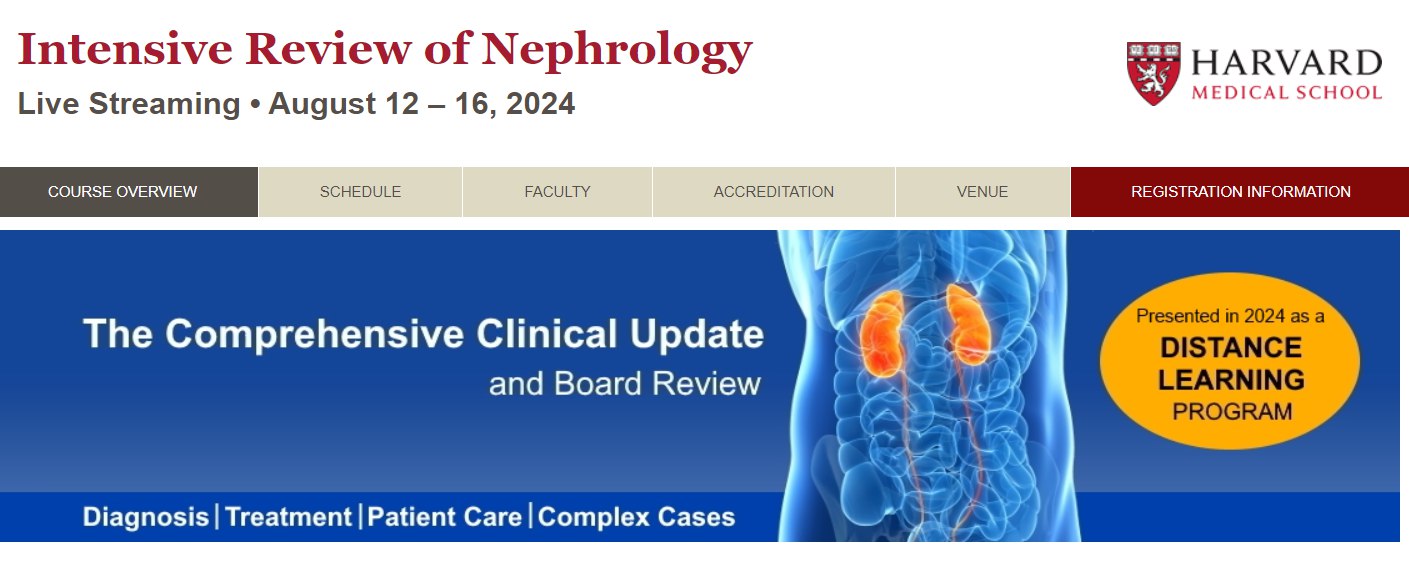 Harvard Intensive Review of Nephrology 2024