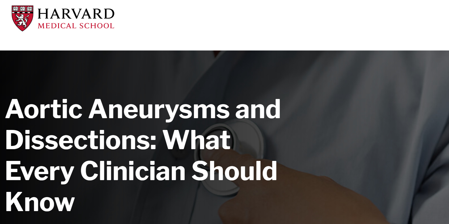 Harvard Aortic Aneurysms and Dissections What Every Clinician Should Know 2022