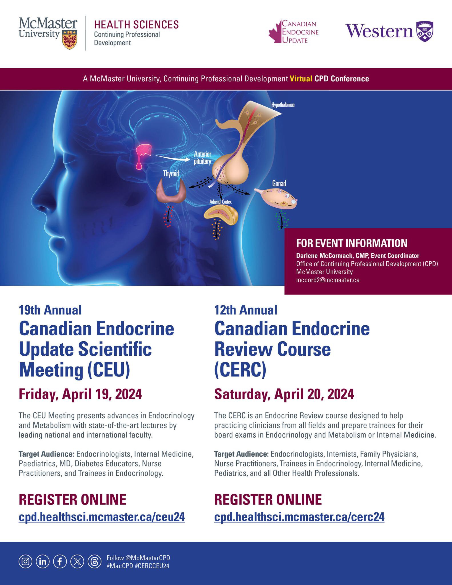 McMaster University 19th Annual Canadian Endocrine Update Scientific Meeting & 12th Annual Canadian Endocrine Review Course 2024